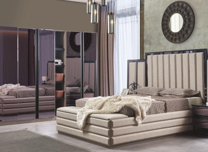 Modern Bedroom Set Bed 2x Bedside tables Clothes cabinet Wooden furniture new